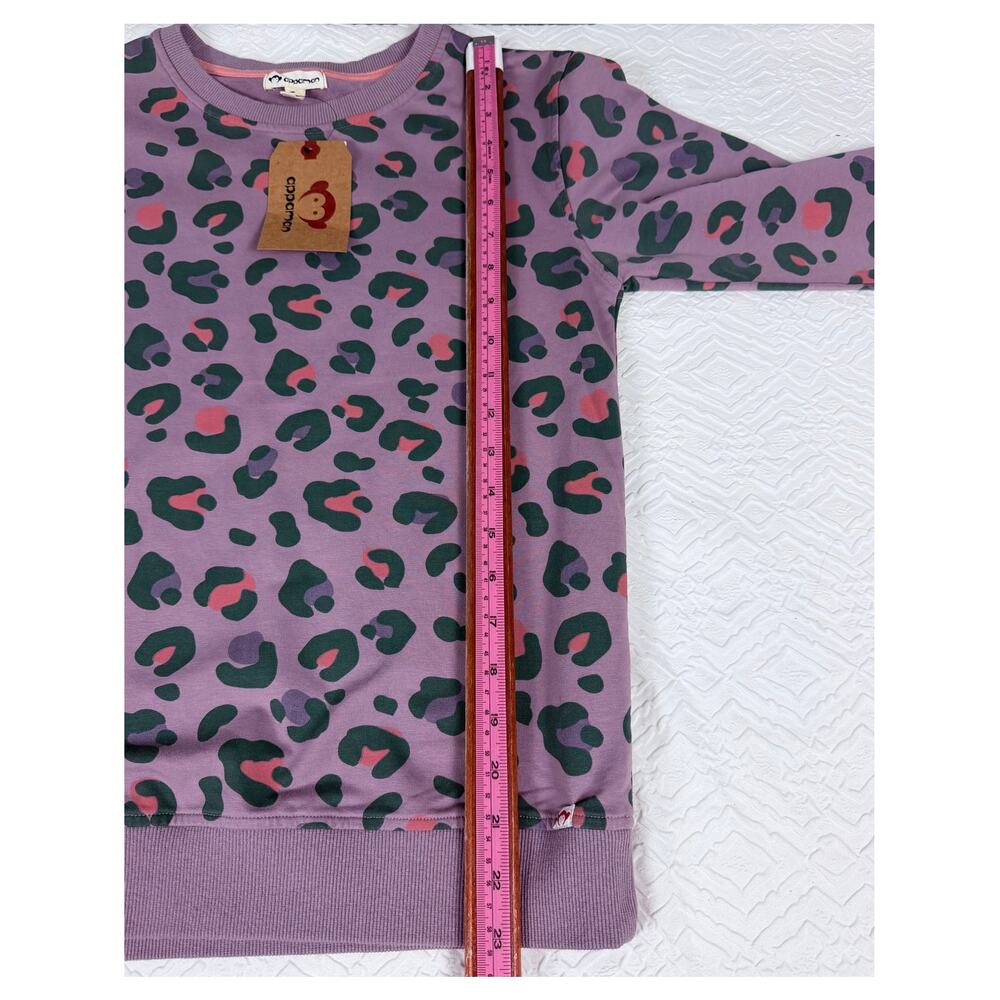 Appaman Girls Size 14 Leopard Print Sweatshirt Pullover Purple Green Coral NWT - Picture 8 of 9